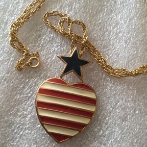 Patriotic heart necklace
